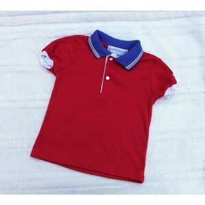 Vintage 90s Oshkosh B’Gosh Red Blue Toddler Boy’s Polo